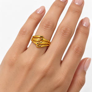 <b>Gold</b> Plated Wings Shape <b>Ring</b> Unisex Modern Fashion Jewelry Daily Wear - Product Image 5