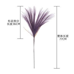 CallaFloral Herbe de la Pampa Artificielle, Branche Unique en Plastique, Décoration Intérieure, Artisanat de Mariage - Product Image 4