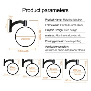 Tùy chỉnh xoay LED quảng cáo đăng trong nhà/ngoài trời khung nhôm hộp đèn Acrylic chiếu sáng 12V thép điện trang trí - Product Image 4