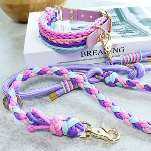Venta al por mayor de lujo perro collar Correa conjunto Extra ancho doble Paracord con cómodo mango Guero manos libres para perros - Product Image 6