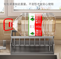 Organisateur d'évier de cuisine et salle de bain en acier moulé, support à éponge à barrière haute, porte-éponge amovible Bruswel, moderne et durable
