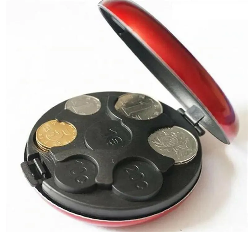 विभिन्न रंग सिक्का बॉक्स औषधि सिक्के पर्स बटुआ धारकों भंडारण बॉक्स एल्यूमीनियम मिश्र धातु + प्लास्टिक आयोजक पैसे बक्से