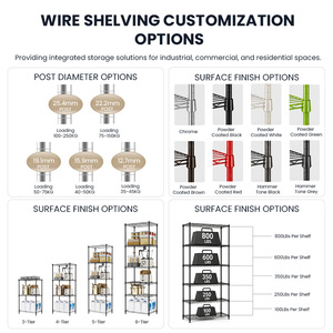 MZG Custom Laboratory Heavy Duty Multi Tier Metal Chrome <b>Wire</b> Shelving Unit Storage <b>Shelf</b> Supplier China - Product Image 4