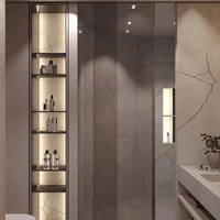 OEM Modernes Hochglanz-Aluminiumrahmen Kingsize-Bettset mit Spiegelkopfteil für Hotel-Apartment-Schlafzimmermöbel 3-5 Sterne Hotels
