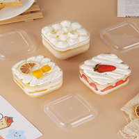Logo personnalisé unique premium emballage en plastique transparent ps tiramisu boîte à desserts boîte à gâteaux transparente
