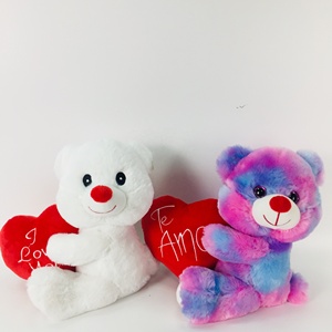 Personalizzare le Peluches di san valentino orso <span class=keywords><strong>rosa</strong></span> con <span class=keywords><strong>cuore</strong></span> rosso impagliato adorabili animali giocattolo peluche orsacchiotto di peluche - Product Image 3