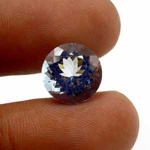 6.00Cts Natural Redondo Corte brillante Aguamarina Piedra preciosa Calidad AAA Azul - Product Image 4
