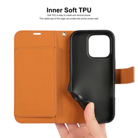 Funda de Teléfono Tipo Cartera de Cuero PU con Cierre Magnético, Ranuras Grandes para Tarjetas, Bolsillo para Tarjetas de Estilo Abierto, Correa de Muñeca Desmontable para iPhone 16 Pro Max