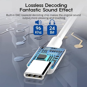 Bán Buôn Kỹ Thuật Số Cáp Âm Thanh Chip USB-C Loại C Để 3.5 Mm 3.5 Mm Dac Hifi Tai Nghe Headphone AUX Âm Thanh Chuyển Đổi <span class=keywords><strong>Adapter</strong></span> - Product Image 4