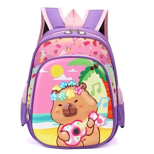 Carino Capybala cartone animato zaino per ragazzi ragazze cotone leggero poliestere grande caramella per la scuola materna - Product Image 4