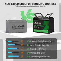 Batterie LiFePO4 Enerforce haute performance 12,8 V 60 Ah 100 Ah de qualité A, pack de batteries lithium-ion à décharge profonde avec borne M6, 4000+ cycles