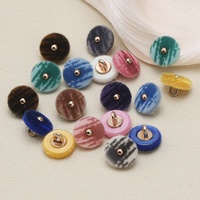 Boutons recouverts de résine floquée rayée ERKOUMI, de luxe léger, à pied haut, cousus à la main, pour Cheongsam, Hanfu, vêtements chinois pour femmes
