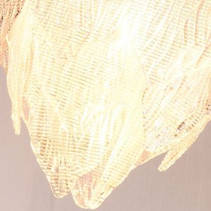 Lampadario Moderno in Vetro Artistico Testurizzato a Forma di Foglie, Luce Calda, per Soggiorno e Ristorante - Product Image 3