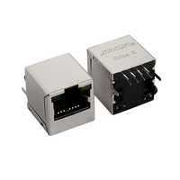 Enchufe hembra de Ethernet de la serie de conector vertical RJ45, sin conectores magnéticos, de la serie 1 a 2