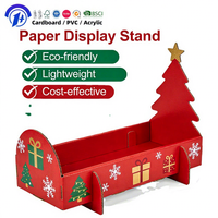Étagère de présentation au sol en carton ondulé en forme de sapin de Noël, design personnalisé