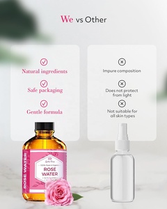 Moroccan acqua di Rose idrosolo viso nebbia Niacinamide infusa schiarente acqua di Rose nebulizzata per la sensibile Aloe vitamina E arricchita - Product Image 4