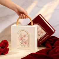 Scatola Regalo di Lusso con Manico in Legno, Design Personalizzato, Confezione Rigida in Carta per Importatori Globali