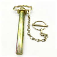 Goupille de remorquage robuste en acier au carbone zingué 3/4x 6.25 avec chaîne pour remorque, tracteur, excavatrice, camion minier