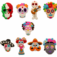 Breloque en caoutchouc fluorescente fantôme pour Halloween, accessoire de chaussure amovible décoratif en forme de fleur, boucle de dessin animé DIY