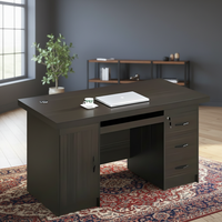 Bureau d'ordinateur moderne avec tiroirs, mobilier de bureau compact en bois, support d'écran gain de place, personnalisation usine, vente en gros