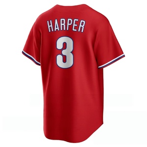 Maglia da Baseball Americana di Alta Qualità # 3 HARPER # 7 TURNER # 8 CASTELLANOS # 17 HOSKINS Cucito e Personalizzabile - Product Image 2