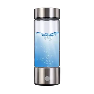 Bpa Vrije Heldere Borosilicaatglas Gefilterde Waterfles Generator Alkalische Outdoor Usb Draagbare Glazen Waterstof Waterfles