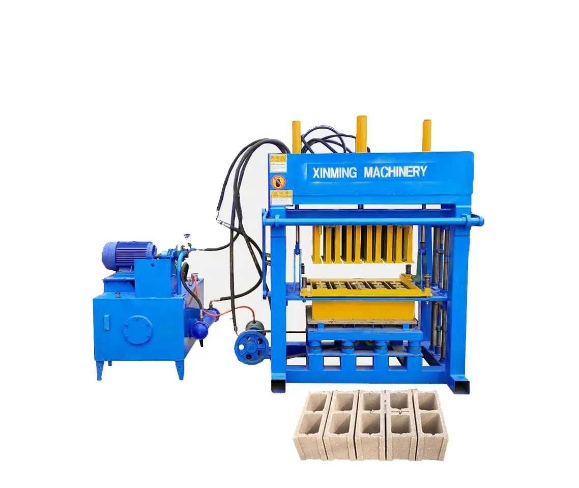Good Price Building Construction Hydraulic Station Concrete Hollow Block Making Machine with trolley
