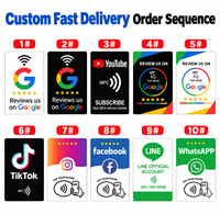 Support de carte NFC en PVC en gros avec code QR pour avis Google et Instagram, plaque d'affichage en PVC blanche pour réseaux sociaux, cadeaux promotionnels professionnels