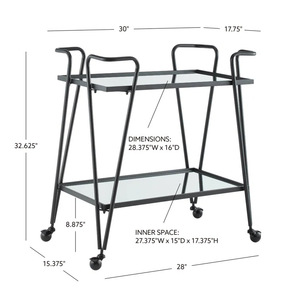 Nordic-style wrought iron trolley side <b>table</b>, movable, minimalist, suitable for <b>small</b> apartments and living rooms. - Product Image 2