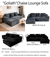 Canapé d'angle moderne et minimaliste à trois places, en PU durable, garnissage en éponge, design modulaire en forme de L, confortable, pour hôtels