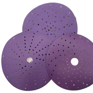 DMS Purple Sandpaper 6'' 150mm Hook And Loop Sanding Disc Automatic Porous Sanding Disc With Multi Holes