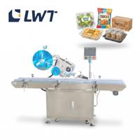 Applicateur d'étiquettes automatique LWT pour surfaces supérieures de bouteilles métalliques, cartons, verre, bois, haute productivité, machine en acier inoxydable