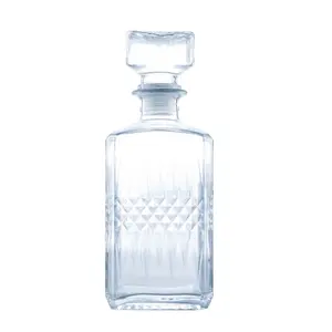可重复使用的玻璃酒瓶方形空伏特加酒龙舌兰酒威士忌酒瓶