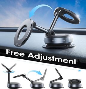 Magnets Car Mobile Stand Universal 360 <b>Rotating</b> Vaccum Suction Upgraded Quality Folding Magnetic Car Phone Holder Phone Mount - Product Image 3