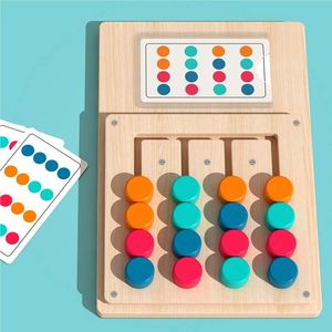 BOLA Gioco da Tavolo Educativo <span class=keywords><strong>Montessori</strong></span> in Legno a Quattro Colori, Puzzle per Bambini, Scacchi e Labirinto - Product Image 2