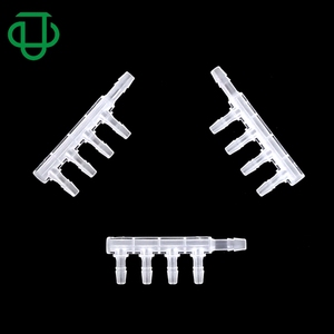 4X3,2x3,2x3,2x3,2mm reductor de manguera de PP de púas dispensador de forma <span class=keywords><strong>LLLL</strong></span> plástico 5 vías reducir Barb tubo médico conector de lengüeta - Product Image 1