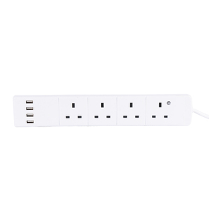 4 Ac Outlets 4 Usb Ports Extension Cord <strong>UK</strong> <strong>Socket</strong> 3 Pin British Plug Extension Board Switch and <strong>Socket</strong> - Product Image 3