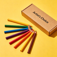 Ensemble de crayons de couleur courts personnalisés HB, boîte en papier kraft, combinaison multicolores, crayons de dessin pour enfants