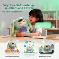 OEM Maßgefertigtes 12 Zoll AI Wisp Kaninchen Plüschtier mit LED-Augen, Bestseller Interaktiver Emotionaler Begleiter-Roboter, Elektronisches Haustier, Intelligenter Sprechroboter