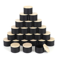4oz/8oz Leere Weißblechdosen mit Holzmaserungsdeckeln, Runde Metall-Kerzendosen für Kerzenherstellung, Aufbewahrung & Geschenkverpackung