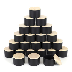Latas de hojalata vacías de 4oz/8oz con tapas de imitación madera, latas redondas de metal para velas, para fabricación de velas, almacenamiento y empaque de regalos - Product Image 3