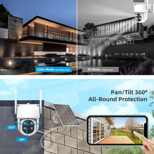 ระบบกล้องวงจรปิดไร้สายพลังงานแสงอาทิตย์กลางแจ้ง WiFi 4CH พร้อมระบบมองกลางคืน กล้อง PTZ NVR ชุดกล้องวงจรปิดระบบตรวจสอบ - Product Image 5