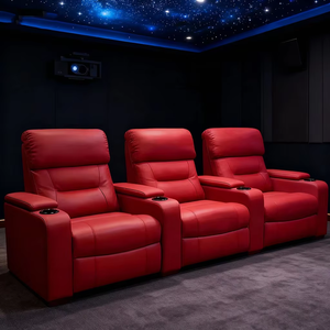 Fauteuil inclinable moderne pour home cinéma, ensemble de canapés électriques multifonctionnels en cuir avec cadre, vente directe d'usine pour usage cinématographique - Product Image 2