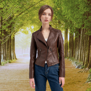 Hot Sale Plus Size Multicolored Sports <b>Leather</b> <b>Long</b> Sleeve Zipper-up <b>Jackets</b> for Women Fashion - Product Image 2