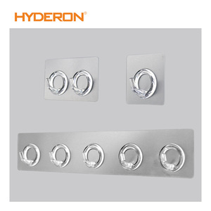 Hyderon Transparent Wall <b>Hooks</b> Rectangle Heavy Duty Bathroom Kitchen Storage <b>Hooks</b> No Drill Traceless <b>Plastic</b> <b>Hook</b> Set - Product Image 1