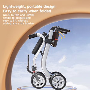 Andador Plegable Compacto y Económico con Freno de Mano, Andador Multifuncional Resistente, Fácil de Guardar para Viajes Cortos y Desplazamientos de Personas Mayores - Product Image 6