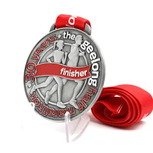 Ontwerp Je Eigen Blanco Metalen Logo Marathon Medaillon Running Finisher Zinklegering Sport Custom Medaille