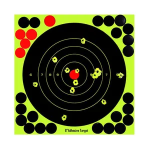 8" Splatter Target Stickers Silhouette Adhesive Reactive Shooting Targets for Shooting practice with Fluorescent Yellow Impact