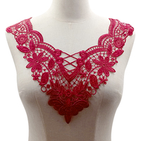 Appliques brodées en dentelle pour vêtements, motifs floraux, accessoires de mode DIY, design ajouré 3D en polyester, couleur unie