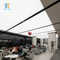 Film étirable PVC rectangulaire Skyline pour plafond, magasin automobile 4S, membrane ignifuge, tissu, boîte à lumière LED en aluminium haute luminosité